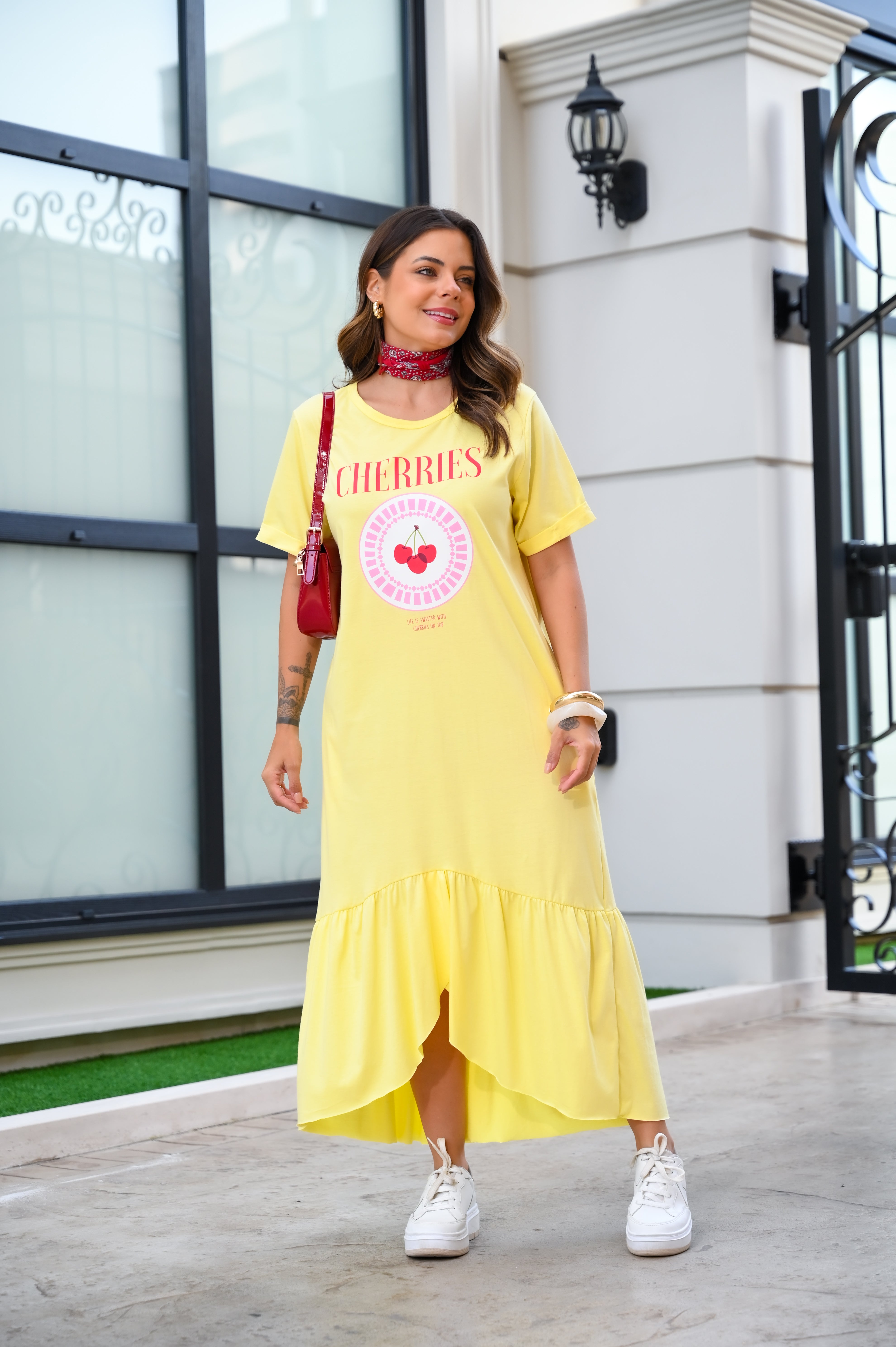 Vestido algodão Cherries